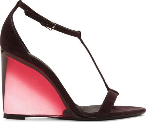 burberry prorsum aubergine suede leyburn wedge sandals|Burberry Sandals for Women .